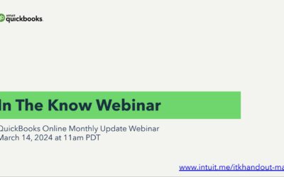 QuickBooks Online Updates: Intuit’s In the Know | March 2024